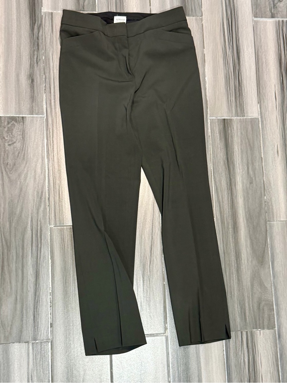 Armani Collezioni Grey Women's Trousers with Ankle Slits